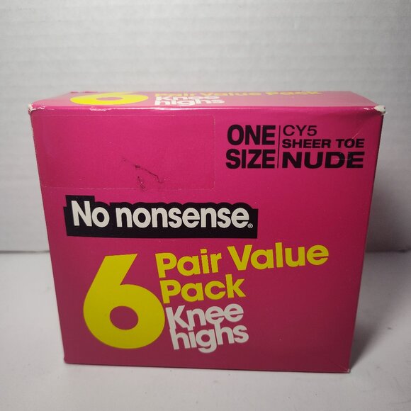 NO NONSENSE - Knee Highs Sheer Toe One Size Nude - 6 Pair - Picture 1 of 5